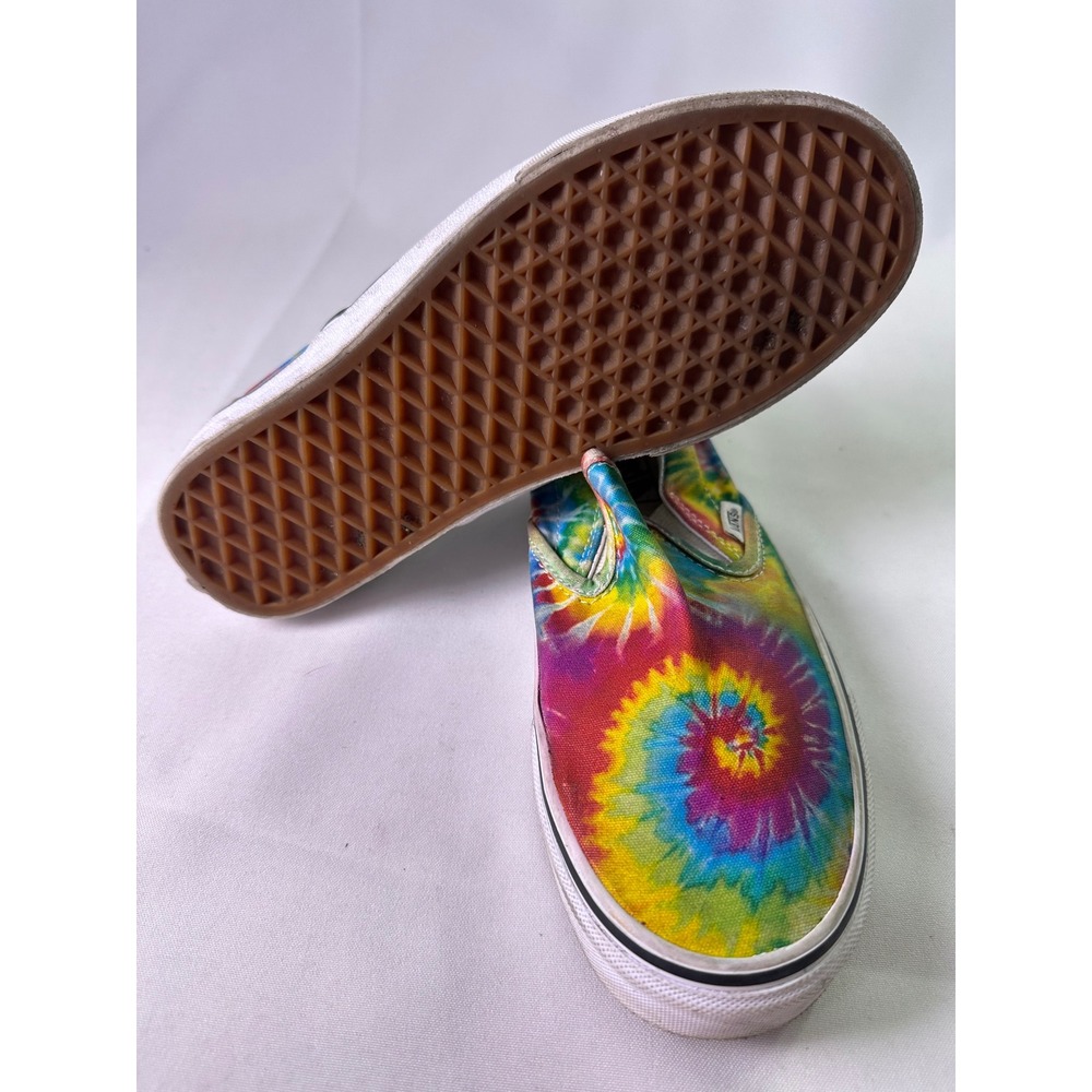 Vans Asher Tie Dye Slip On Shoes Multi Color Spiral Canvas Sneakers Womens 7.5‎ - Picture 3 of 14